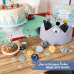 Geburtstagskrone Musselin - Blau-Grau – Bild 5