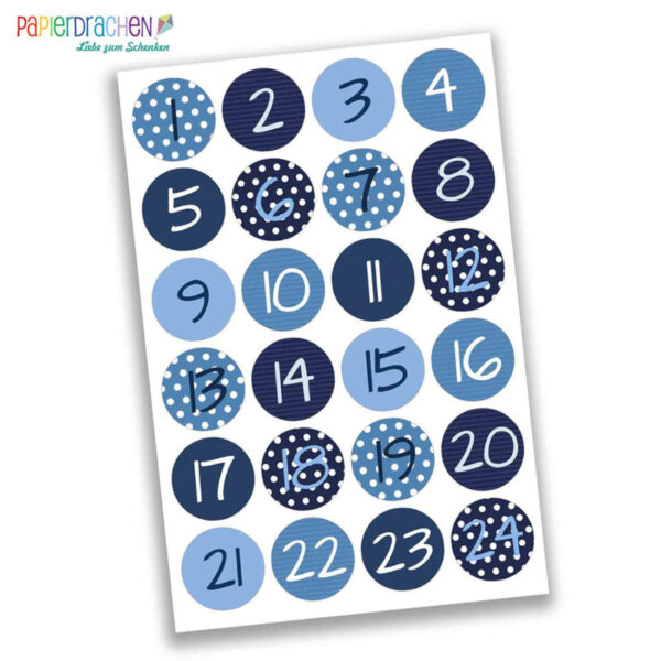 Adventskalender Zahlenaufkleber 02