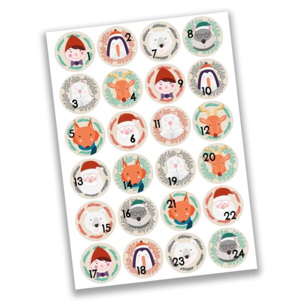 Adventskalender Zahlenaufkleber 27 - Elfen