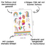 Metallic Tattoos - Einhorn & Regenbogen – Bild 6