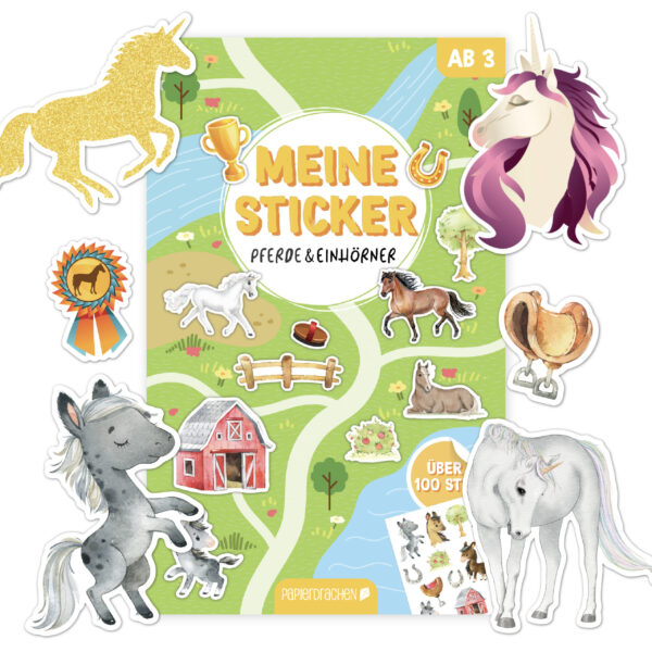 Stickerblock Pferde und Einhörner