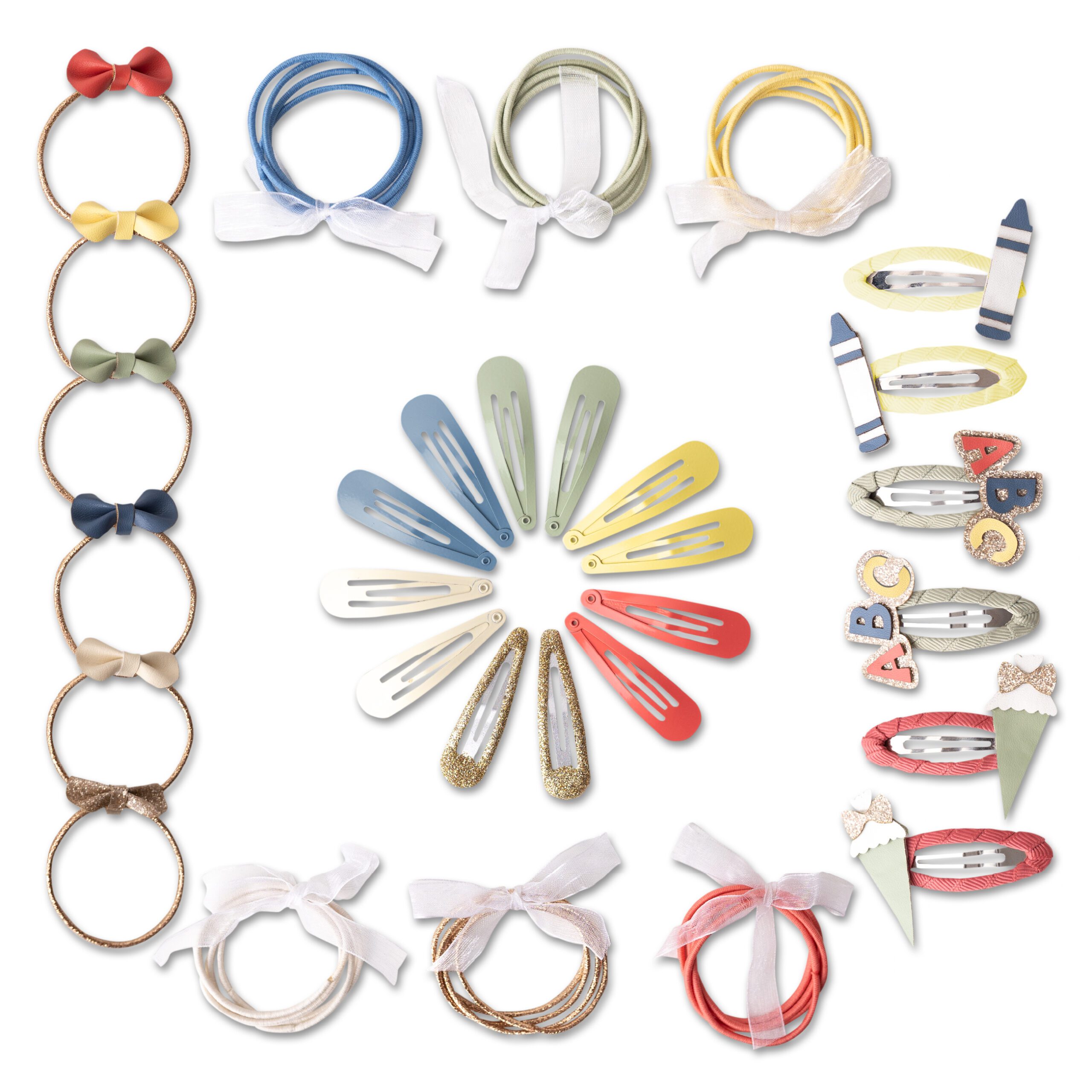 Haar-Accessoires Set Schule Pastell - Set 13