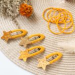 Musselin Haar-Accessoires Set – Senfgelb – Bild 5