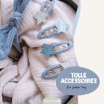 Musselin Haar-Accessoires Set – Hellblau – Bild 5