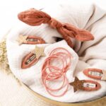 Musselin Haar-Accessoires Set – Rostrot – Bild 5