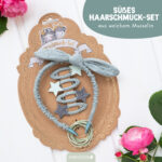 Musselin Haar-Accessoires Set – Salbei – Bild 2