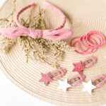 Musselin Haar-Accessoires Set – Altrosa – Bild 4