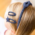 Musselin Haar-Accessoires Set – Dunkelblau – Bild 2