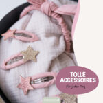 Musselin Haar-Accessoires Set – Rosa – Bild 5