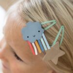 Haarschmuck Set – Haarreif mit Patches – Regenbogen – Bild 4