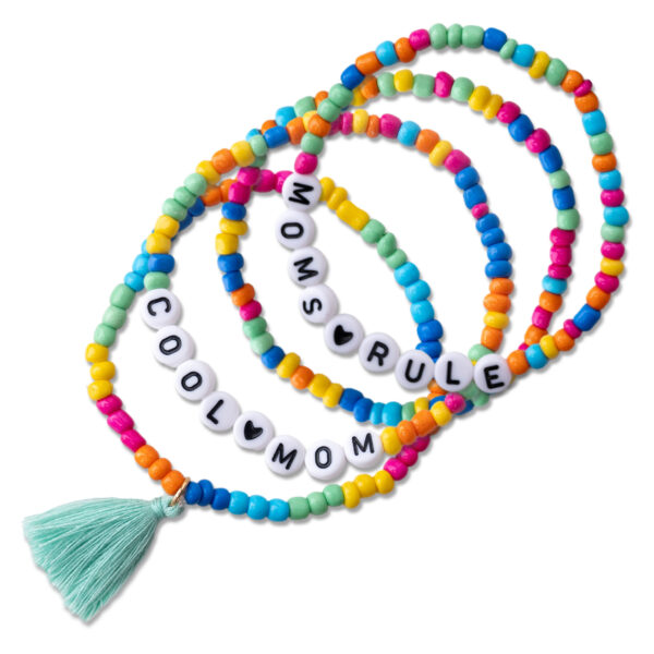 4 Perlenarmbänder – COOL MUM und MOMS RULE