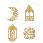 12 Ramadan Holzanhänger gold
