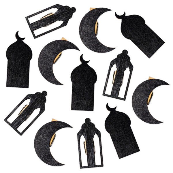 12 Ramadan Motivklammern Holz schwarz