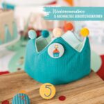 Geburtstagskrone Musselin - Türkis – Bild 2