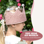 Musselinkrone mit goldenen Akzenten – Rosa – Bild 2