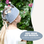 Musselinkrone mit goldenen Akzenten – Blau – Bild 2