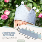 Musselinkrone mit goldenen Akzenten – Blau – Bild 3