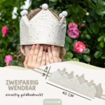 Musselinkrone mit goldenen Akzenten- Beige – Bild 3