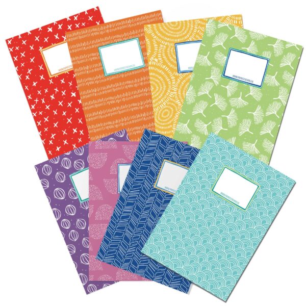 8er Set DIN A4 Heftumschläge aus Papier - Regenbogen - Set 1