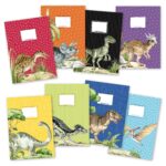 8 Papierheftumschläge A4 Welt der Dino - Set 16