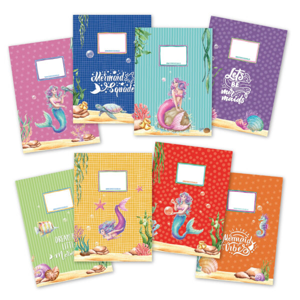 8 Papierheftumschläge A4 Meerjungfrauen - Set 20