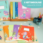 8 Papierheftumschläge A4 Meerjungfrauen - Set 20 – Bild 2