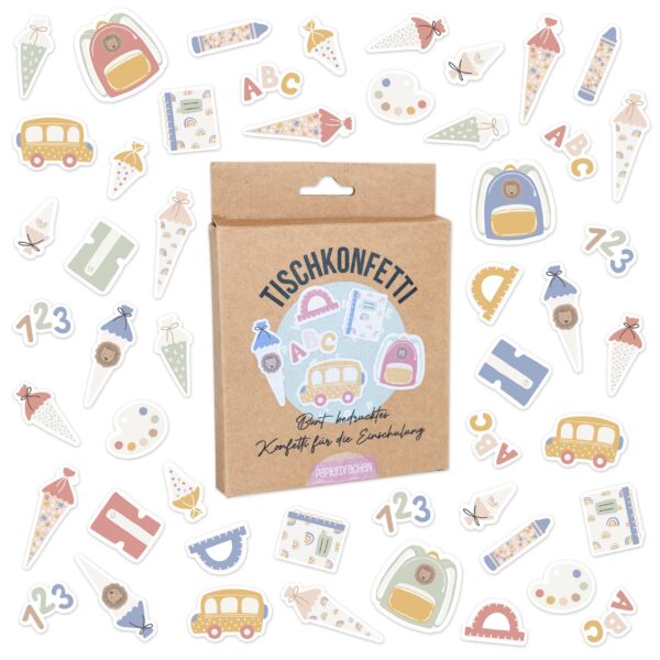 Tischkonfetti Schule Pastell - Set 2