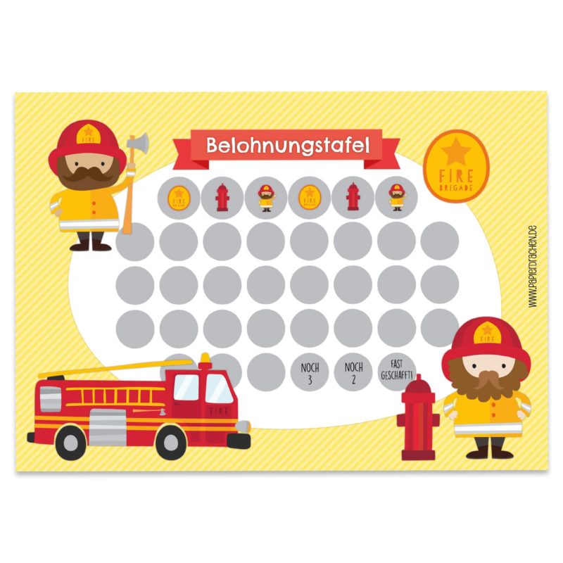 Belohnungstafel Set 6 - Feuerwehrmann