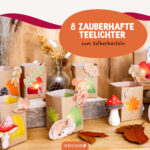 8 Tischlichter Waldtiere aquarell Set 02 – Bild 2