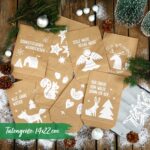 Adventskalender bedruckt – Waldtiere weiss – Bild 3