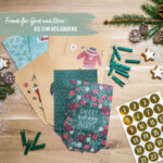 Adventskalender mit bedruckten Tüten - grün – Bild 2