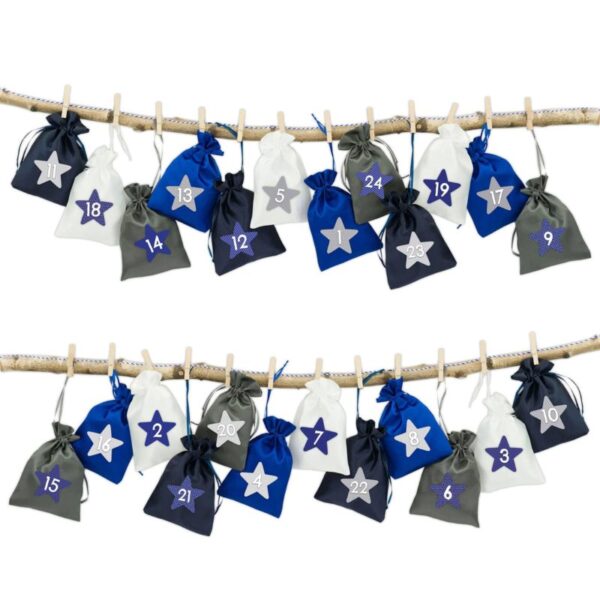 Adv Stoffsäckchen - anthrazit blau marineblau weiss