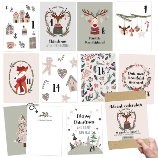 Karten Adventskalender international/englisch - Set 7