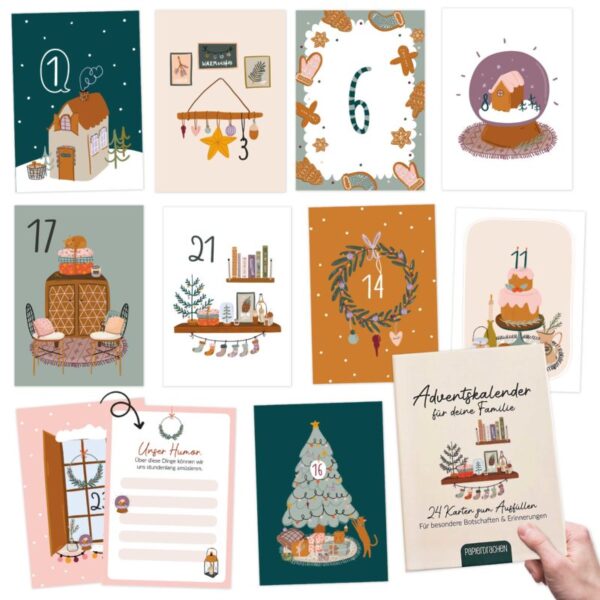Karten Adventskalender für Familie - Set 10