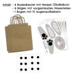 Grosse DIY Osterhasen mit grossen Tüten - schwarz weiss – Bild 3