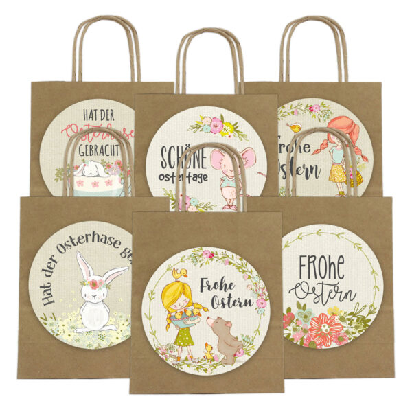 XXL Ostertüten Henkel 7-  braun - packpapier