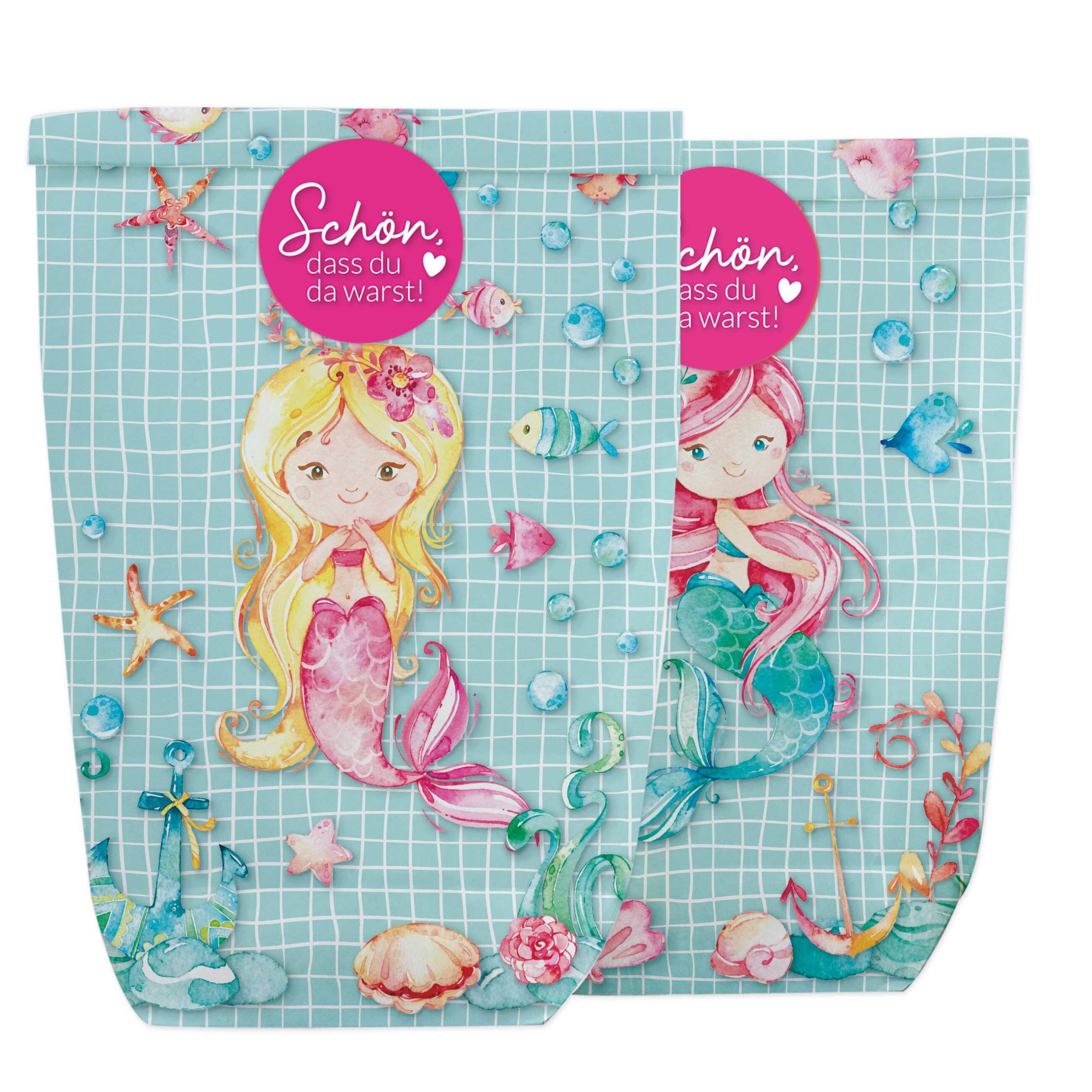 12 Geburtstagstüten - Meerjungfrau