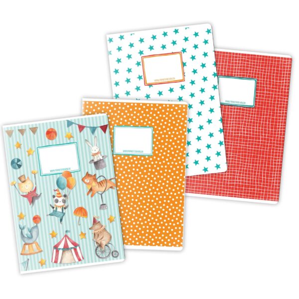 Schulhefte 4er Set DIN A4  - Zirkus (VE 4)