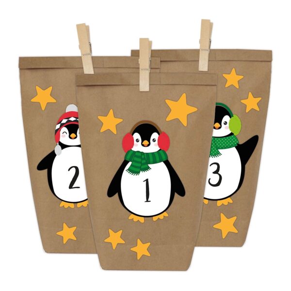 Adventskalender Pinguine – zum Aufkleben