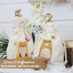 Adventskalender Stoffsäckchen – Waldtiere hochwertig bestickt – Bild 4