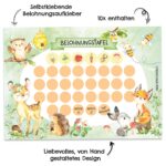 Belohnungstafel für Kinder 10 Blatt – mit tollen Stickern für Jungs und Mädchen – Motiv Waldtiere – Bild 2