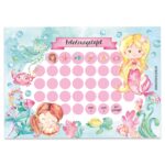 Belohnungstafel für Kinder 10 Blatt – mit tollen Stickern für Jungs und Mädchen – Motiv Meerjungfrau