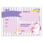 12 Einladungskarten zum Geburtstag – Fee und Einhorn – Bild 4