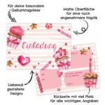 12 Einladungskarten zum Geburtstag – Törtchen rosa – Bild 2