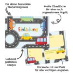 12 Einladungskarten zum Geburtstag – Autos – Bild 2