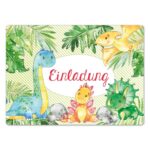 12 Einladungskarten zum Geburtstag – Dinos – Bild 3