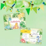 12 Einladungskarten zum Geburtstag – Dinos – Bild 5