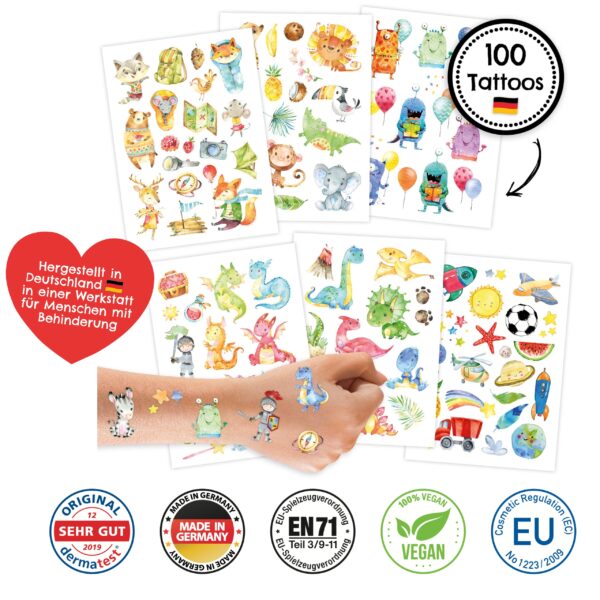 Kindertattoos – Dinos, Monster, Drachen