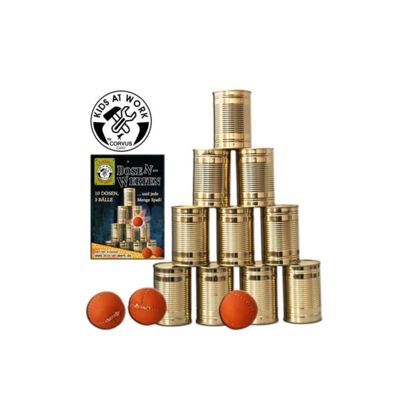 Dosen werfen klein 10 Dosen 3 Bälle