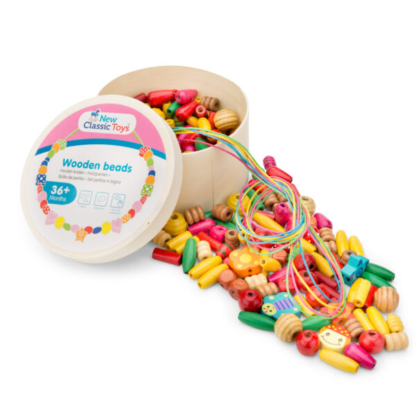 Schnürperlen aus Holz - 100 Gramm